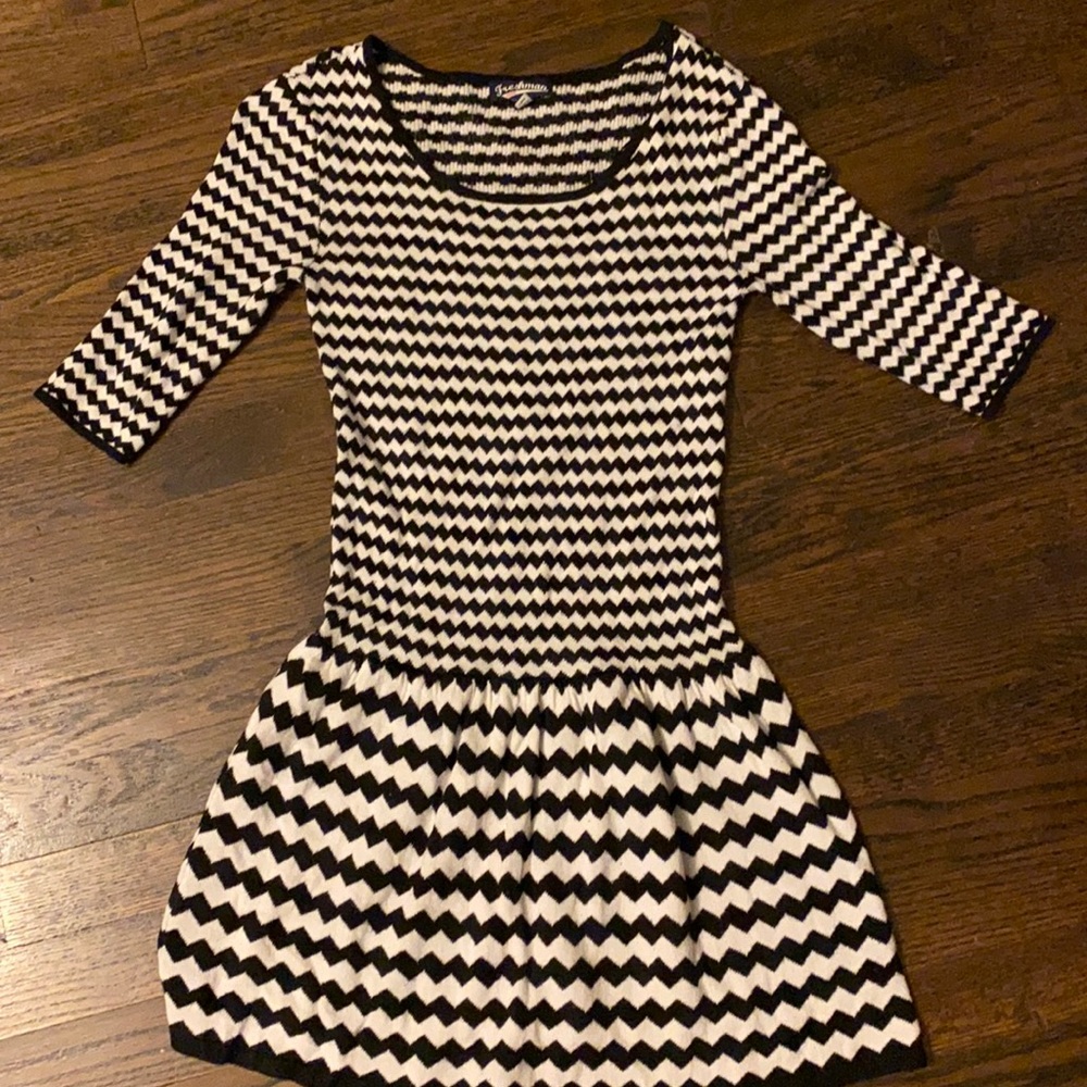 Black & White Checker Short Dress